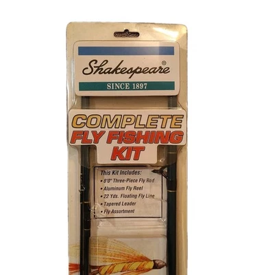 Vintage Sealed Shakespeare Complete Fly Fishing Kit 8 Ft Fly Rod And Accessories - Image 1 of 4
