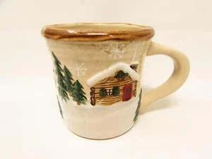 Heartland by St Nicholas Square Mug Embossed Cabin Tree Scene b307 - Photo 1 sur 3