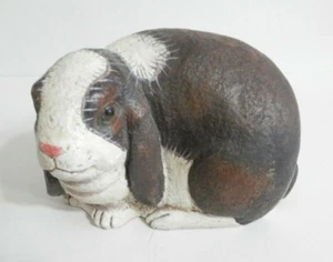 Lop Eared Spotted Rabbit With Stitches Hard Plastic Statue - Picture 1 of 9