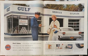 Gasolinera Gulf Motor 1958 anuncio vintage 13 x 20 no se demore - Imagen 1 de 1