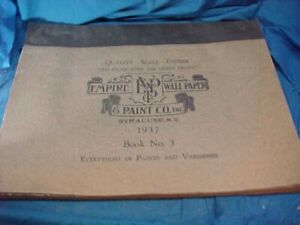 1937 EMPIRE WALLPAPER + PAINT Co SALESMAN Wallpaper SAMPLE BOOK w Period Designs