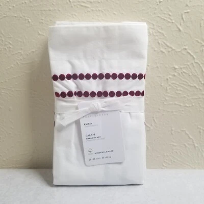 Pottery Barn Pearl Organic Percale Euro Sham Ruby - Image 1 of 4