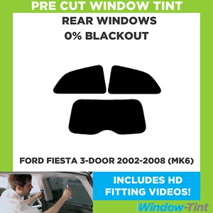 For Ford Fiesta 3-door 2002-2008 (MK6) Pre Cut Window Tint Rear 0% Blackout Film - Picture 1 of 10
