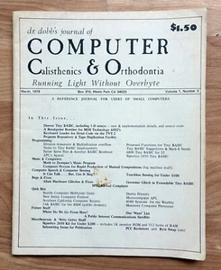 March 1976 Dr Dobb's Journal Computer Calisthenics Ortho Vol 1 No 3 THIRD ISSUE! - Picture 1 of 3