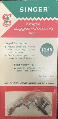 NOS Vintage Singer Adjustable Zipper Cording Foot Sewing Machine Free Ship - Image 1 of 2