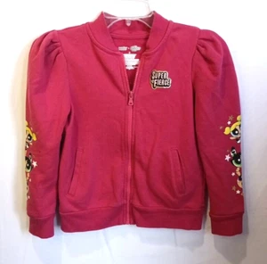 Power Puff Girls Long Sleeve Full Zip Jacket Toddler Girls Size 8 Pink Pockets - Picture 1 of 11