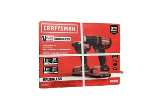 NUEVO Kit combinado de atornillador de impacto y taladro/destornillador sin escobillas Craftsman V20 #CMCK210C2 - Imagen 1 de 4