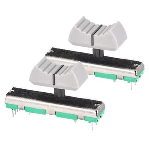2 Stück Fader Variable Widerstände Mixer 45mm Potentiometer B10K Ohm mit Knöpfen - Bild 1 von 5