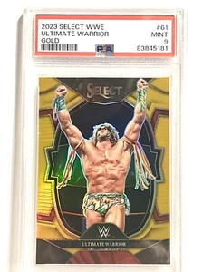 1/10 PSA 9 ALPHA 2023 Panini Select WWE Ultimate Warrior Gold Prizm Concourse - Picture 1 of 2