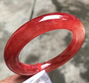 61MM Myanmar Natural Icy Red Jadeite Jade Bracelet Jade Bracelet - Picture 1 of 12