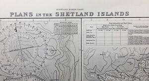 ADMIRALTY SEA CHART. No. 1122. HARBOURS IN THE SHETLAND ISLES. 1924.
