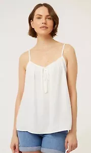 Chaleco camisero blanco con tiras blusa sin mangas corbata frontal 12 14 16 18 20 24 26 28 - Imagen 1 de 5