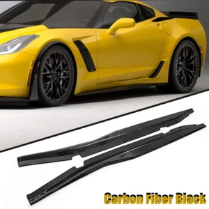 Panel de extensiones de faldón lateral negro carbón negro negro negro Corvette C7 2015-2019. - Imagen 1 de 11