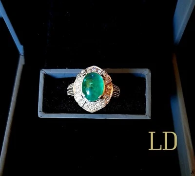 💎Stark reduziert! Designer Ring Platin 900/ 2,53ct Smaragd 0,26ct Brillant - Bild 1 von 4