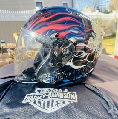 Casco Harley Davidson AMERICANA Hybrid Flames cara abierta talla XL Foto 1 de 4