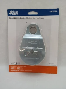 "Polea utilitaria fija chapada en zinc azul Hawk - 3" - Imagen 1 de 5