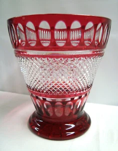 Rubinrot geschliffen auf klarem Godinger Kristall Legenden Champagner Eimer Vase Edinburgh - Bild 1 von 5