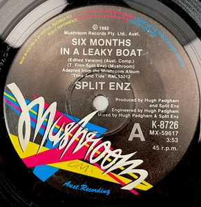 Split Enz Six Months In A Leaky Boat Vinyl Record 7” 45 RPM K-8726 Mushroom 1982 - Picture 1 of 12
