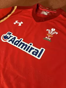 Wales WRU Rugby Shirt 2015 Under Armour Admiral Size M - Picture 1 of 14