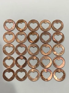 25 Heart Cut Pennies Pennys Love - Picture 1 of 3