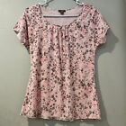 J. Jill Pink Floral Tee Blouse size Small