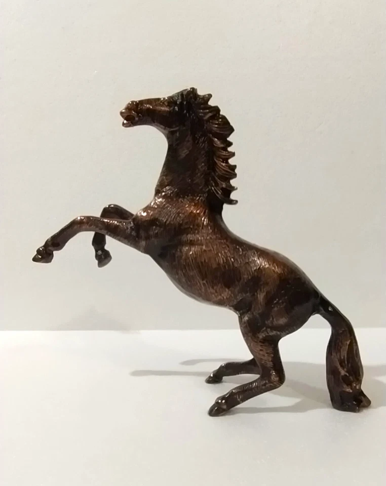 Estatuilla de estatua escultura de mesa de caballo de metal 11,5 pulgadas acabado antiguo de cobre Foto 1 de 4