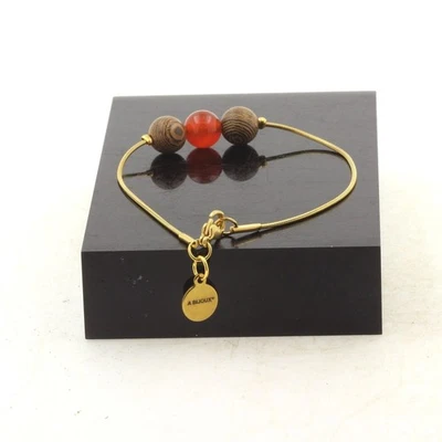 Minerals and Stones Précieuses. Bracelet Steel Golden Stainless 1 Pearl Corna - Image 1 of 2