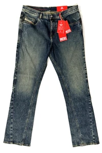 Diesel Bootcut Jeans 2021 D-Vocs 09b91 Mens 34/30 Stretch Denim Medium Blue Wash - Picture 1 of 17