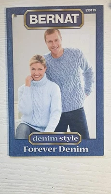 Bernat Forever Denim Instruction Booklet 530119 For Adult/Child Knit & Crochet - Image 1 of 4