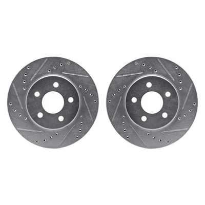 For Dodge Grand Caravan 87-90 Drilled & Slotted Front Brake Rotor Set - Image 1 of 3