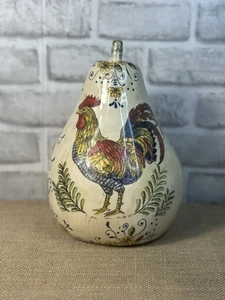 Estatuilla de pera de gallo pintada a mano, decoración de granja de vidrio, decoración de cocina rústica - Imagen 1 de 12