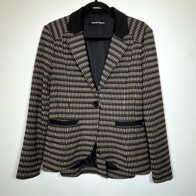 Blazer Nanette Lepore para mujer negro/camello talla 8 Foto 1 de 4
