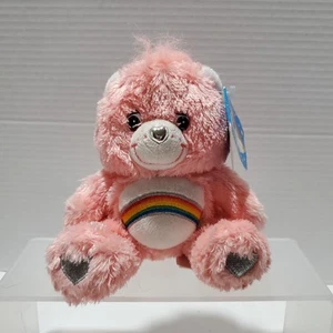 Care Bears Cheer Bear Anniversary Ed. 2008 Pink Sparkly Rainbow Silver Hearts - Picture 1 of 12