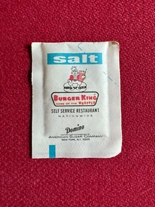 1960's, Burger King, "Un-Opened", "Salt" Packet (Old King Logo) Scarce / Vintage - Picture 1 of 2