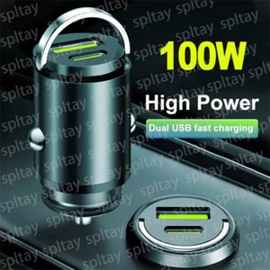 Auto 100W Ladegerät USB und USBC Typ-C Zigarettenanzünder für IPhone Samsung DE - Zdjęcie 1 z 21