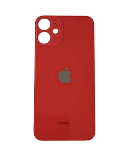 Apple iPhone 12 Mini Tapa Trasera / Tapa Batería / Vidrio Rojo Agujero Grande / Logotipo / Adhesivo - Imagen 1 de 2