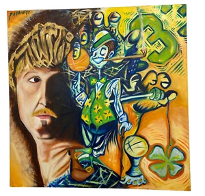 Original Oil Sports Painting of Larry Bird Boston Celtics NBA Padron *Scratched - Picture 1 of 8