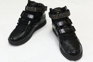 Bigbang Korean G Dragon Shoes FILA High Top Size 9 260mm Stud Black Sneakers - Picture 1 of 6
