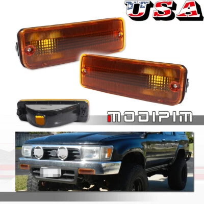 Conjunto de pares de luzes de estacionamento de sinal montadas no para-choque para 93-98 Toyota T100 - Imagem 1 de 4