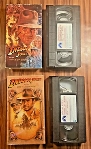 Indiana Jones The Temple of Doom + Last Crusade VHS Movie Lot Harrison Ford 1984 - Picture 1 of 7