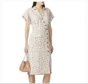 Vestido camisero de lino con bolsillo corto y botones con cuello Joie S - Imagen 1 de 11