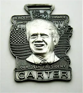 Orologio da taschino Vintage Jimmy Carter Inaugurazione Presidenziale Democratica FOB 1977 NOS - Foto 1 di 3