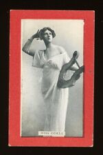 c1900s Wills Cigarettes Tobacco Card Actresses Red Border #206 Miss Odell
