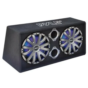 Pyle 10'' Dual Bass Subwoofer Box System, Vented Design, Built-in LED Lights - Picture 1 of 8