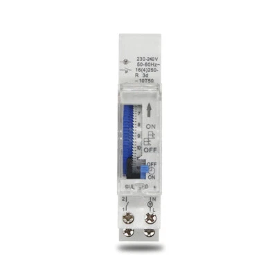 Timer Switch 24 Hours Relay Electrical Programmable 220V Din Rail Mechanical - Image 1 of 4