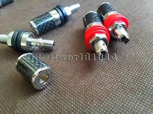 4x Amplificatore HiFi Rodio Altoparlante Fibra di Carbonio Attacco Post Presa Corta - Foto 1 di 4