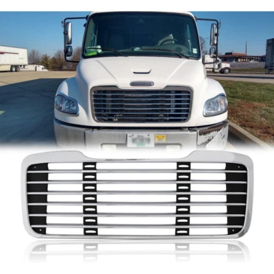 Fit 2002 2003-2022 Freightliner M2 Front Chrome Mesh Grille Grill w/o Bug Screen Foto 1 de 4