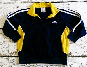 ADIDAS 5 Boys Navy Blue Yellow White Full Zip Light Weight Spring Jacket GUC  - Picture 1 of 3