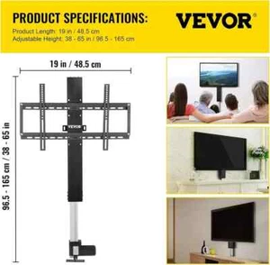 Motorized TV Lift Stroke Length 19.7 Inches Motorized TV Mount Fit for - Picture 1 of 14