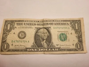 $ 1 Dollarschein 2017 Serie ausgefallene Serie #707070. $SELTEN!!! DISCO Noten!! - Bild 1 von 2